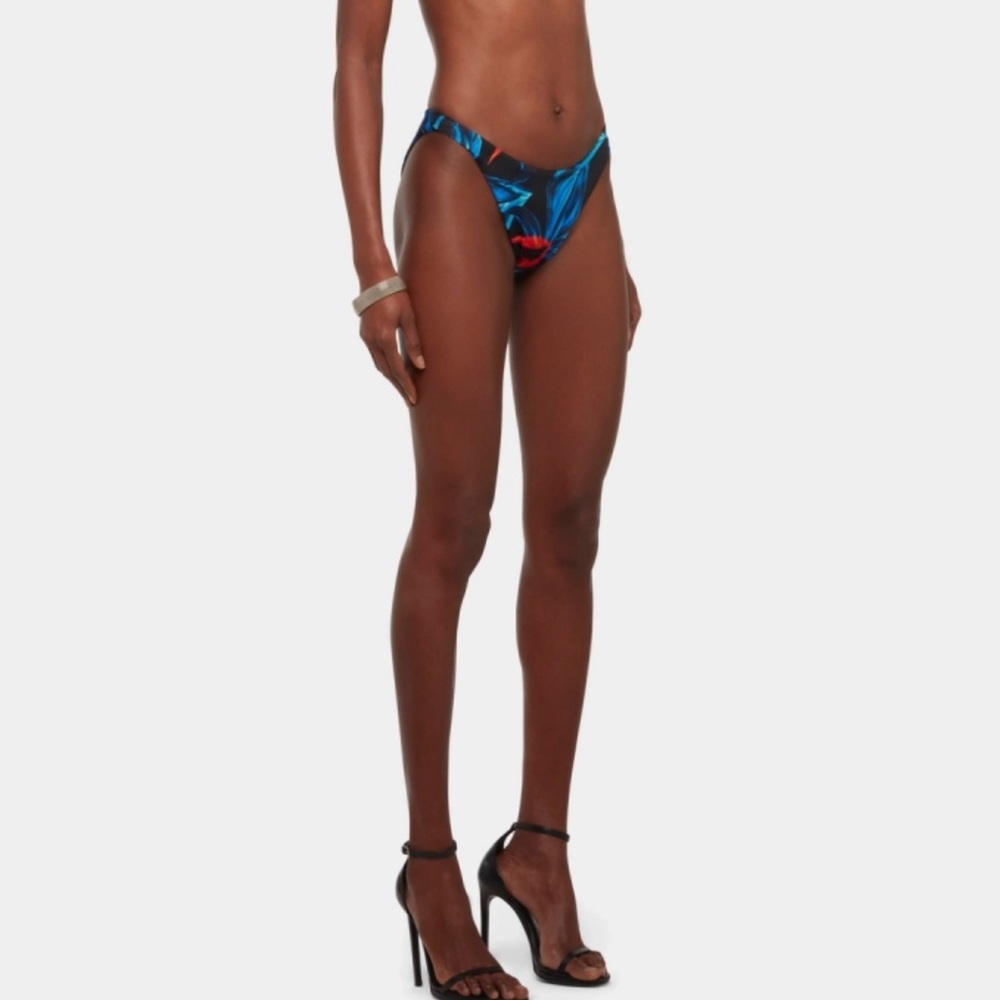NWT Louisa Ballou Scoop Bikini Bottom Night Blooming Orchid S